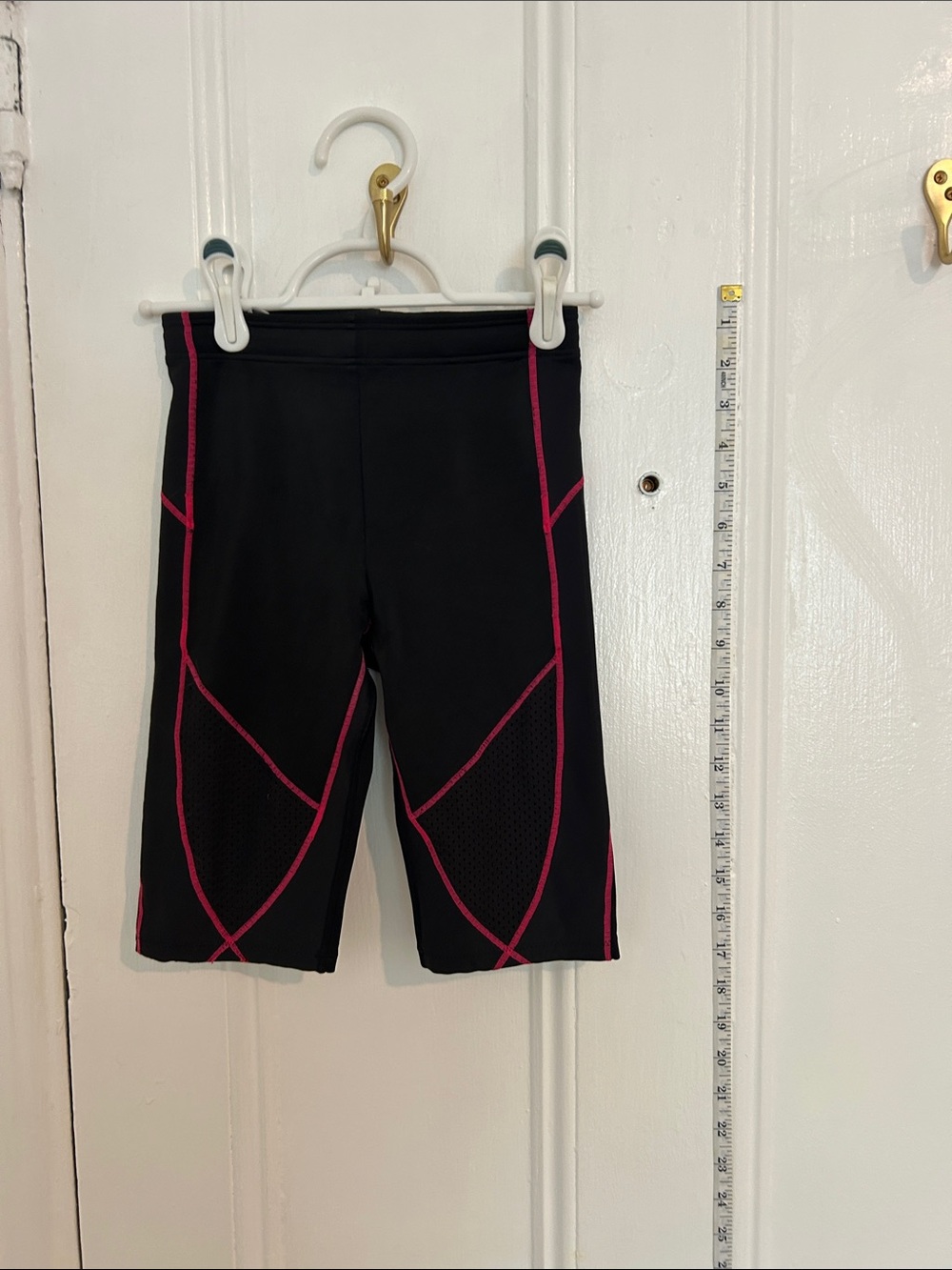 CW-X Black Bike Shorts with Pink Stitching